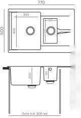 Кухонная мойка Polygran Brig 770 (кремовый)