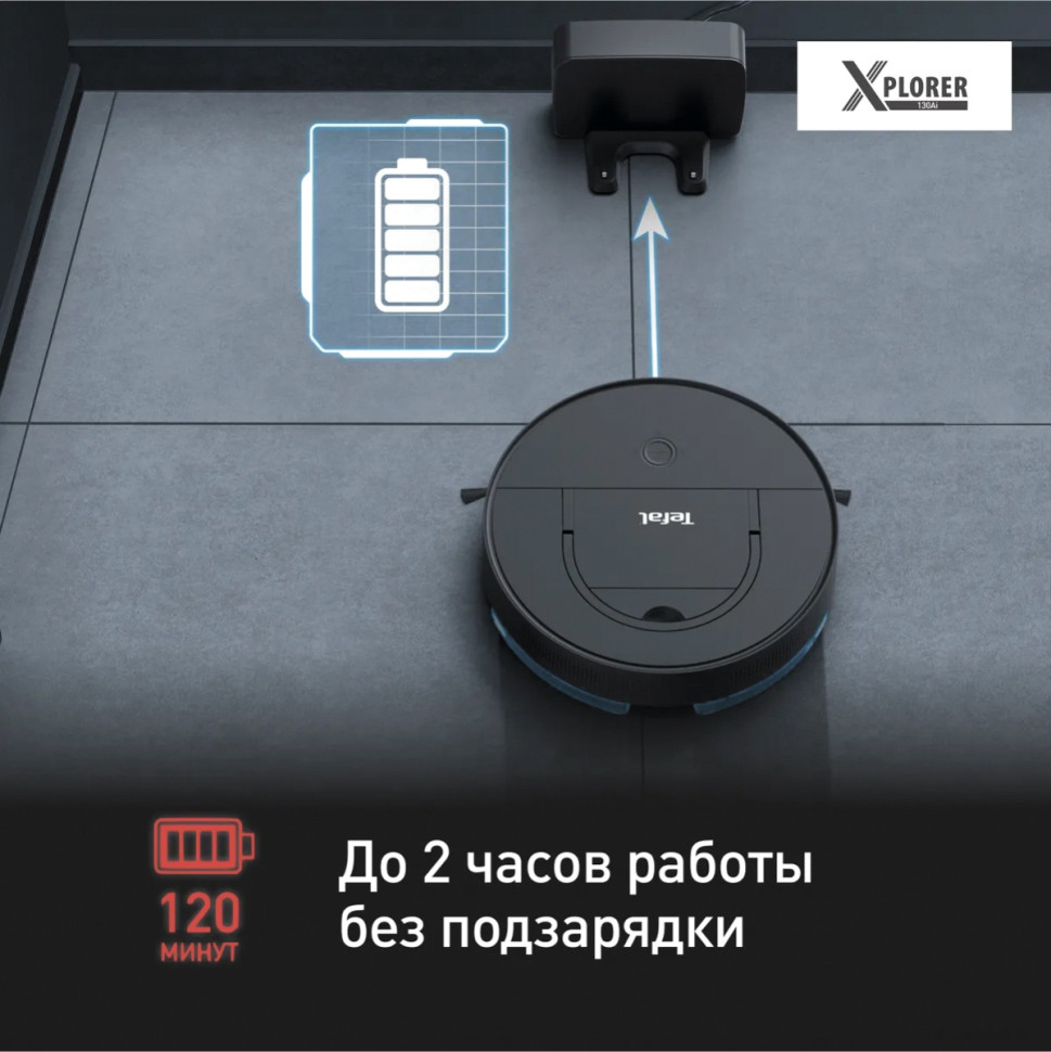 Робот-пылесос Tefal X-Plorer Serie 130AI Animal & Allergy RG9075WH