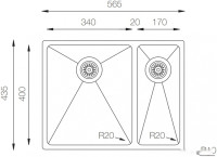 Кухонная мойка Zorg ZRE 5744-2 L