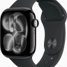Умные часы Apple Watch Series 11 46 мм (алюминиевый корпус, черный/черный, спортивный силиконовый ремешок M/L)