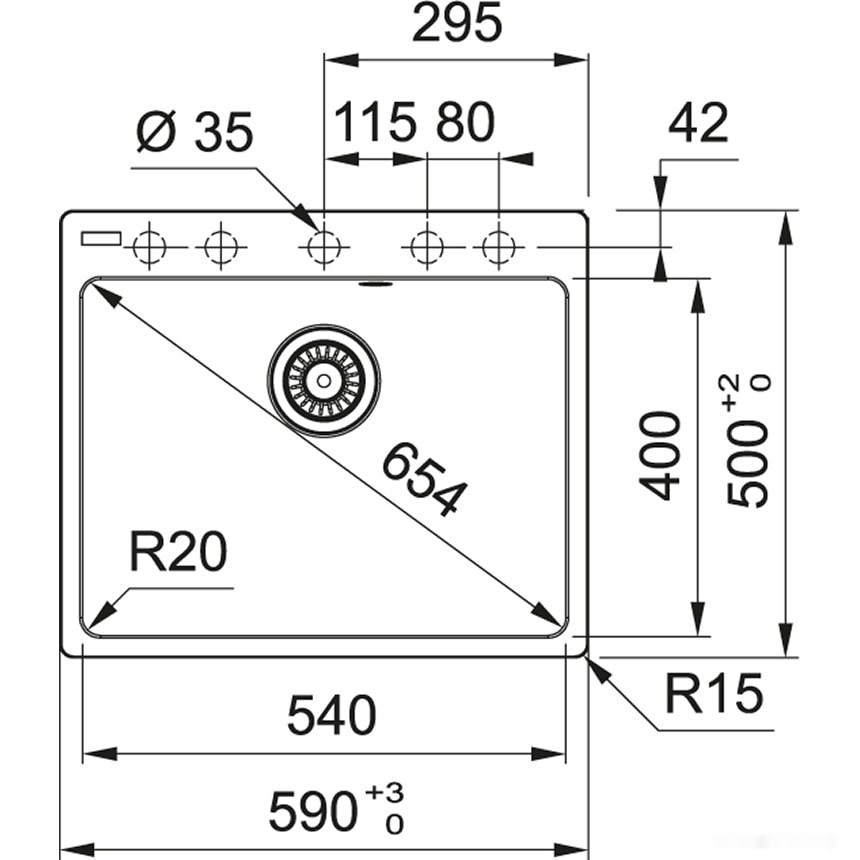 Кухонная мойка Franke Centro CNG 610-54 Fragranite 114.0639.663 (черный матовый)