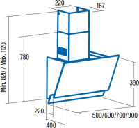 Вытяжка CATA JUNO 600 XGBK 02027502