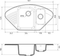 Кухонная мойка GranFest QUARZ Z-14 (серый)