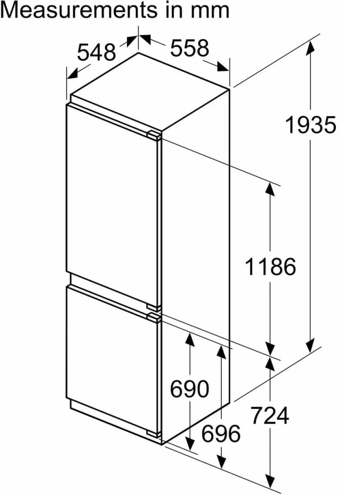 Встраиваемый холодильник Bosch KIN96VFD0