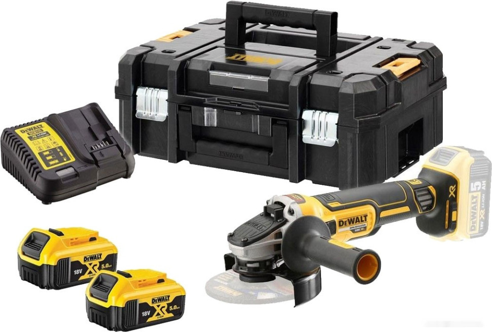 Угловая шлифмашина DeWALT DCG405P2 (с 2-мя АКБ, кейс)