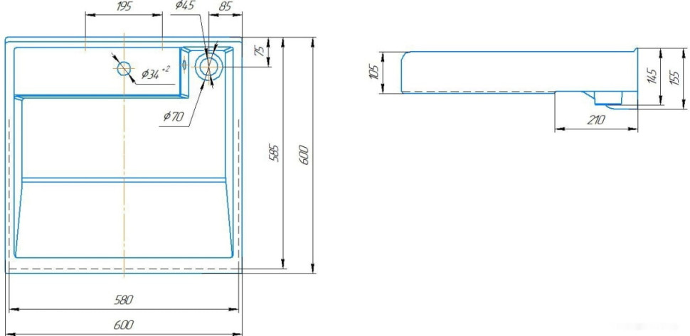 Умывальник Kirovit Престиж 60