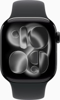 Умные часы Apple Watch Series 11 42 мм (алюминиевый корпус, черный/черный, спортивный силиконовый ремешок M/L)