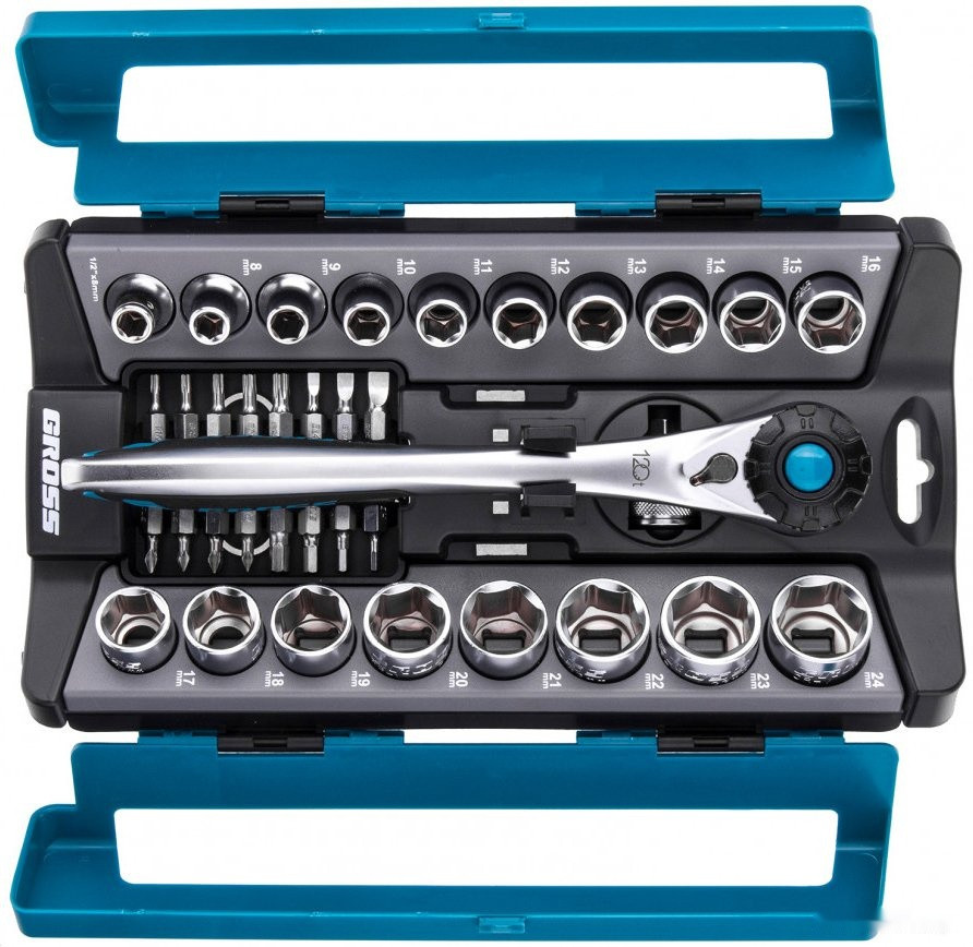 Набор трещотка с головками и битами Gross 14144 (36 предметов)