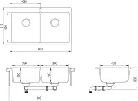Кухонная мойка AquaSanita Magna SQM200AW (black metallic 601)