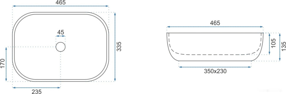 Умывальник Rea Livia (камень матовый)