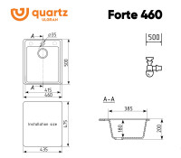 Кухонная мойка Ulgran Quartz Forte 460-05 (бетон)