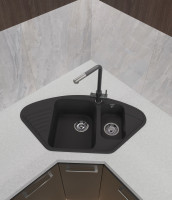 Кухонная мойка GranFest QUARZ Z-14 (черный)