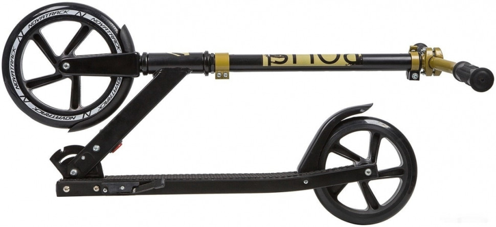 Самокат Novatrack Polis 230 Pro Rubber 230.POLIS.GD20 (черный/золотистый)