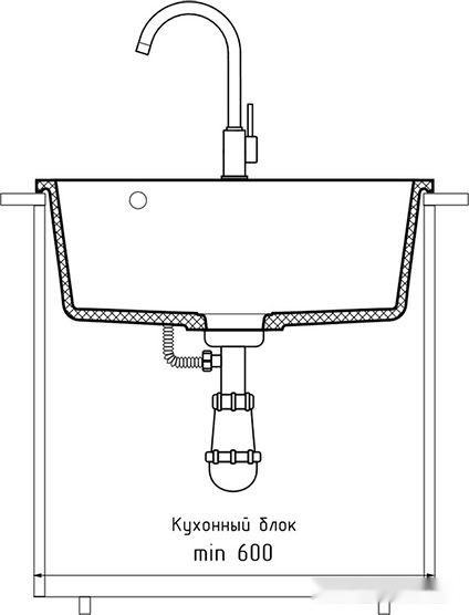Кухонная мойка GranFest QUARZ GF-UR-658 (серый)