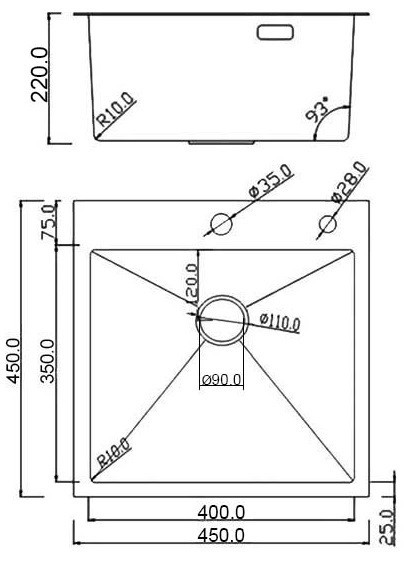 Кухонная мойка Roxen Simple 560220-45 сатин