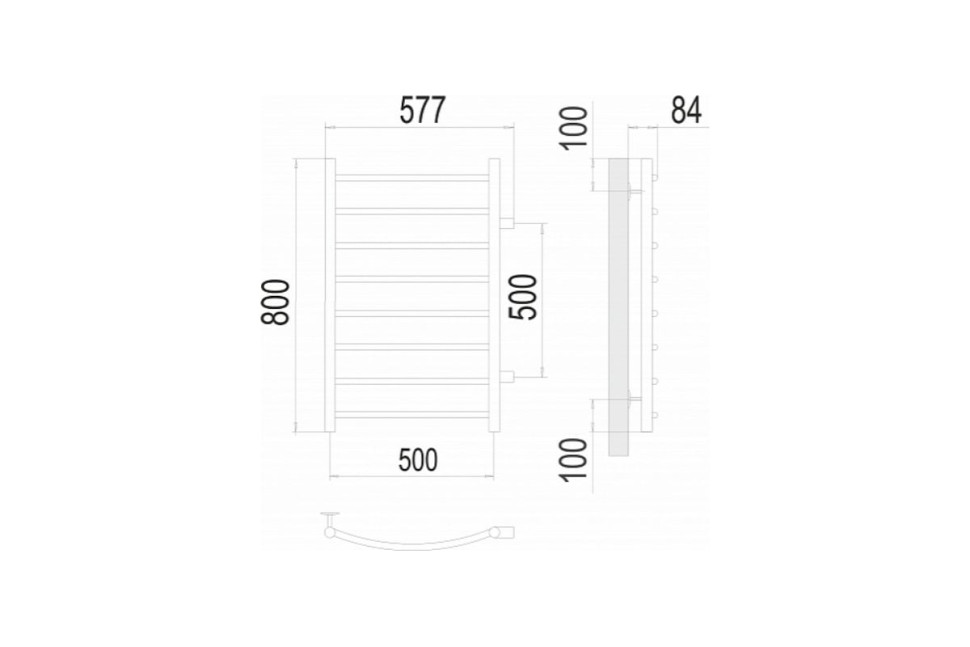 Полотенцесушитель Terminus Классик П8 500x800 бп 500 (хром)