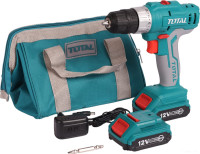 Дрель-шуруповерт Total TDLI1222 (с 2-мя АКБ, кейс)