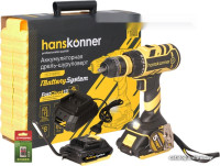 Дрель-шуруповерт Hanskonner HCD1865C (с 2-мя АКБ, кейс)