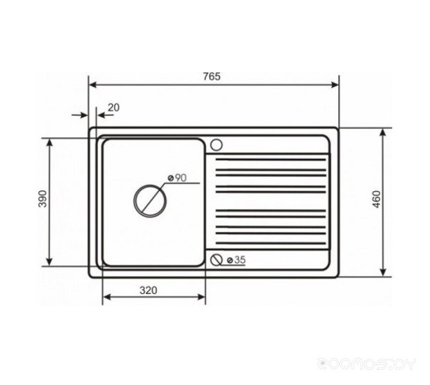 Кухонная мойка AquaSanita Notus SQ 101 120 AW cerrus
