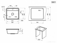Кухонная мойка Granula ST-5601 (черный)