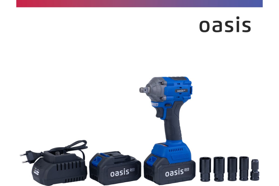 Гайковерт Oasis GK-750 Pro (с 2-мя АКБ, кейс)