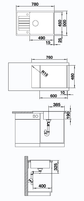 Кухонная мойка Blanco ZIA XL 6S Compact антрацит 523273