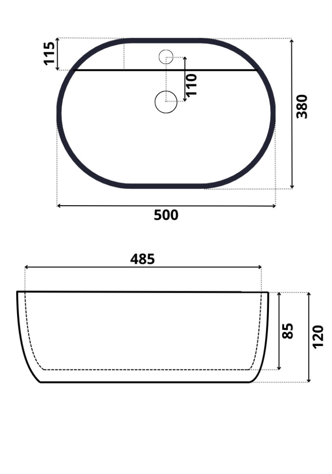 Умывальник Roxen Rio 570130