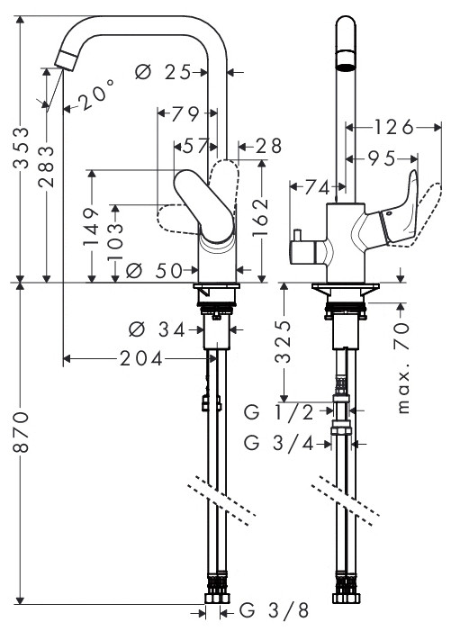 Смеситель Hansgrohe Focus E2 31823000