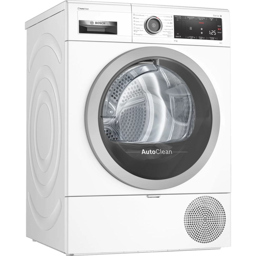 Сушильная машина Bosch WTX87M90BY, 9 кг серия 8, белый