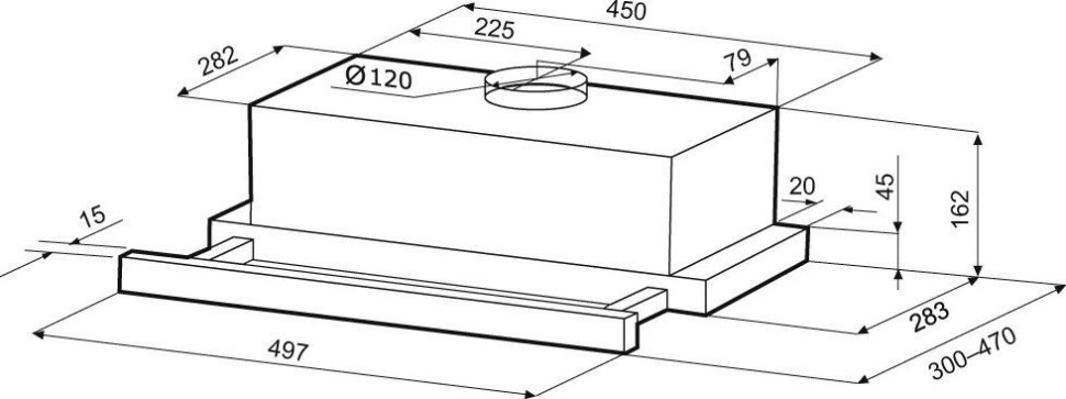 Вытяжка Krona Kamilla MV 500 КА-00008832 (черный)