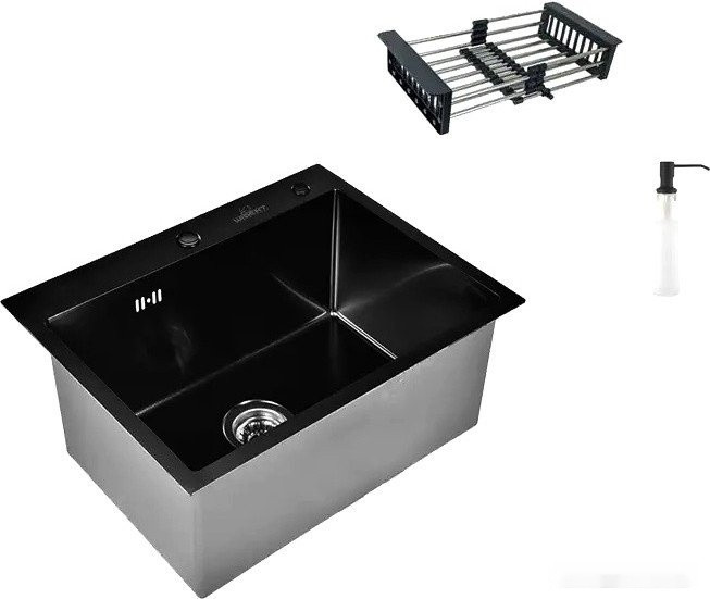 Кухонная мойка Wisent WS35848B+GER013+WW405B+W302644B