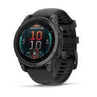 Умные часы Garmin Fenix E 47мм (серая сталь, черный силиконовый ремешок)