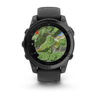 Умные часы Garmin Fenix E 47мм (серая сталь, черный силиконовый ремешок)