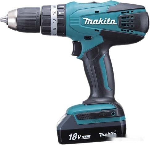 Ударная дрель-шуруповерт Makita HP457DWE (с 2-мя АКБ, кейс)