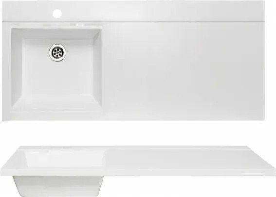 Умывальник Runo Гамма 105 лайт с правым крылом (белый)