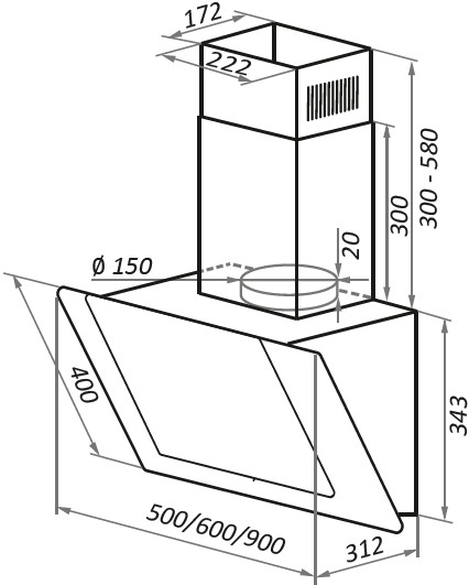 Вытяжка Maunfeld Wind 60 (белый)