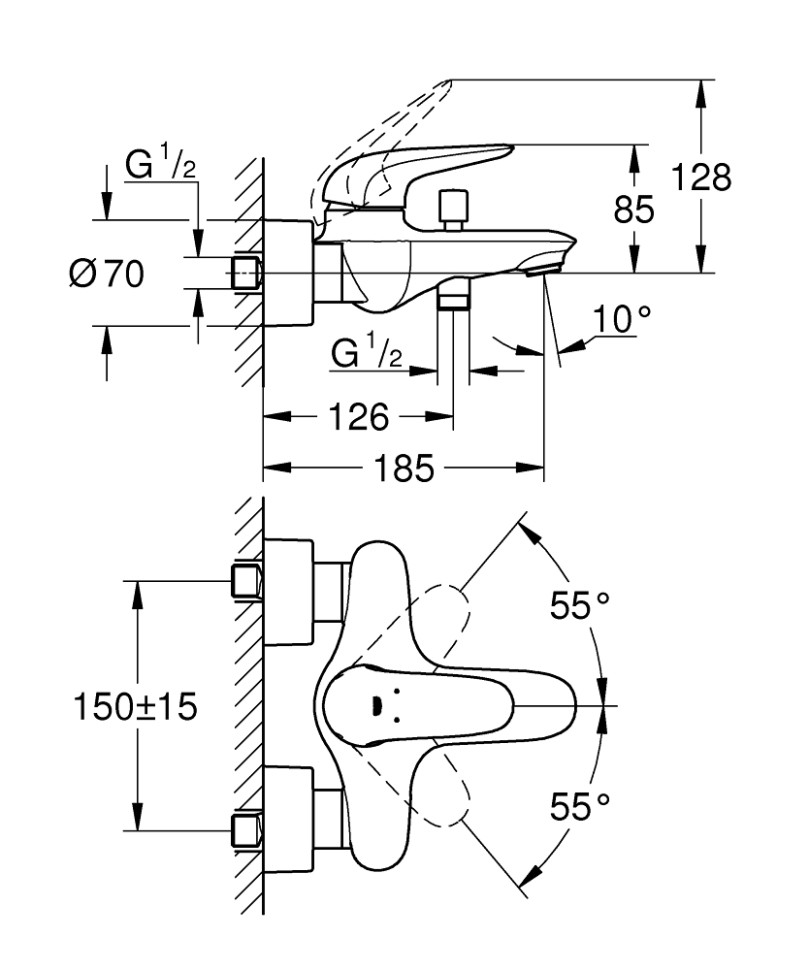 Смеситель Grohe Eurostyle 23726003