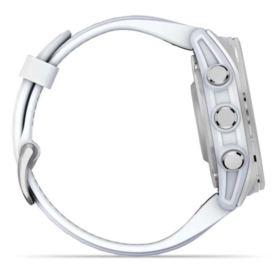 Умные часы Garmin Fenix 8 43мм (серебристый, белый ремешок)