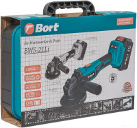 Угловая шлифмашина BORT BWS-21LI (с 2-мя АКБ, кейс)