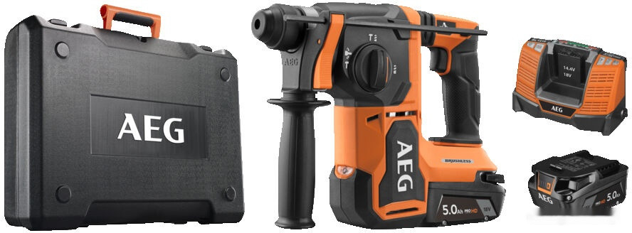 Перфоратор AEG Powertools BBH18BL2-502C 4935492343 (с 2-мя АКБ, кейс)