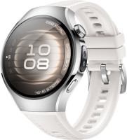 Умные часы Huawei Watch 5 42 мм (серебристый, с белым силиконовым ремешком, международная версия)