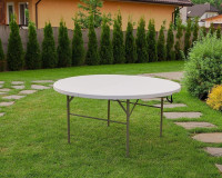 Обеденная группа Calviano Складной, круглый 152 см + 6 стульев (белый)