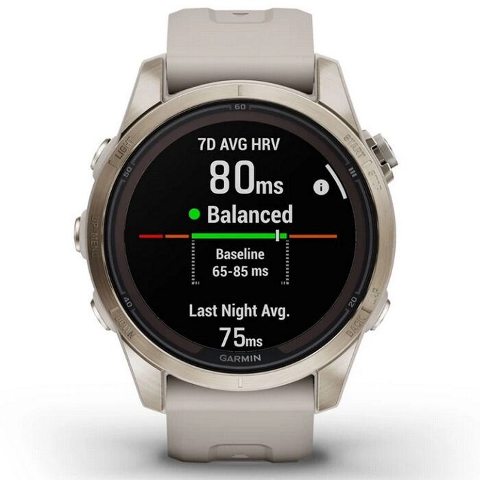 Умные часы Garmin Fenix 7S Pro Sapphire Solar (мягкое золото/песок)