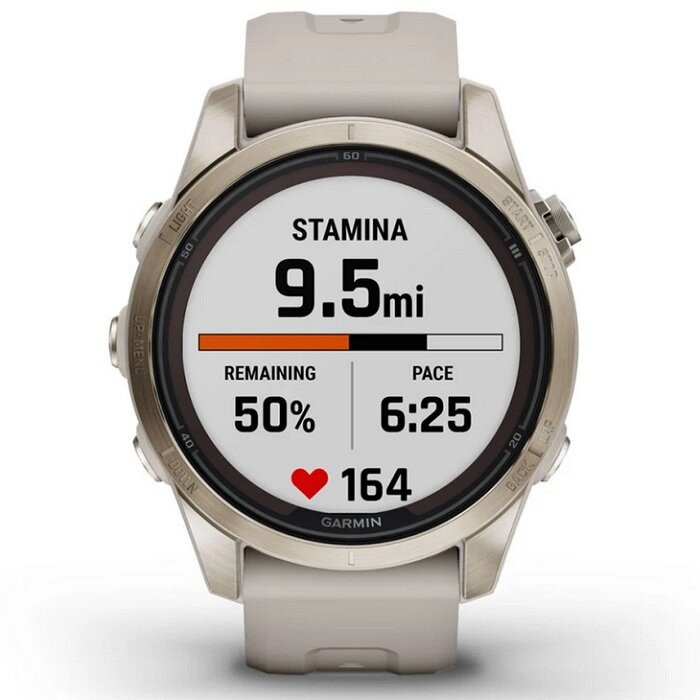 Умные часы Garmin Fenix 7S Pro Sapphire Solar (мягкое золото/песок)