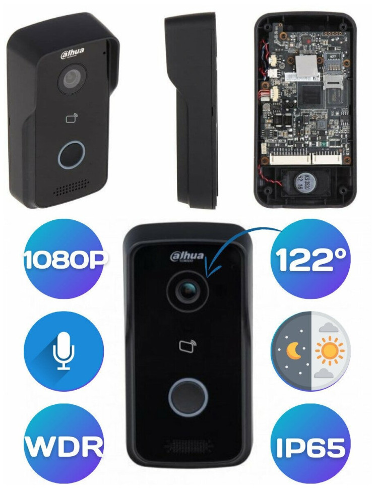 Видеодомофон Dahua DHI-VTO2111D-P-S2