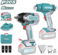 Набор электроинструмента Total TOSLI240489 (гайковерт, фен, 2 АКБ, кейс)