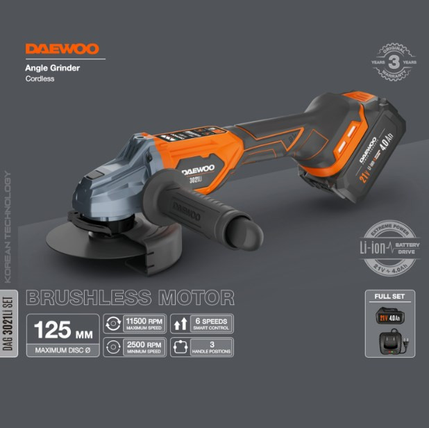 Угловая шлифмашина Daewoo Power DAG 3021Li Set (с 1-им АКБ)