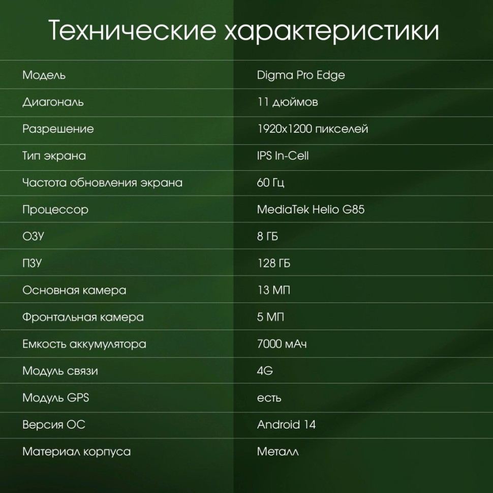 Планшет DIGMA Pro Edge 4G 8GB/128GB (серый космос)