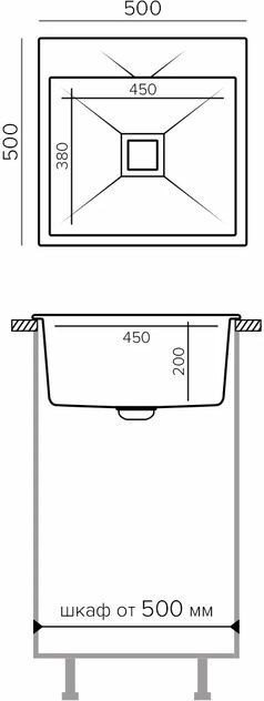 Кухонная мойка Polygran Blade 500 (серый)