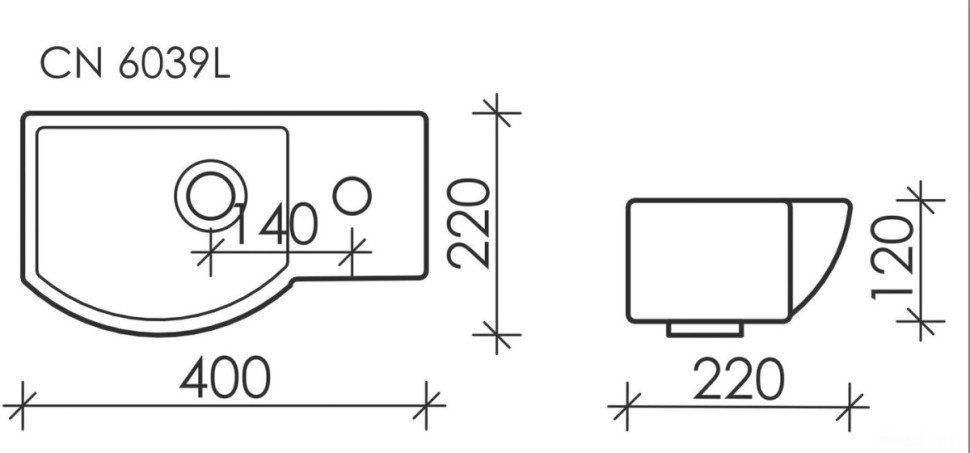 Умывальник Ceramica Nova Element CN6039L